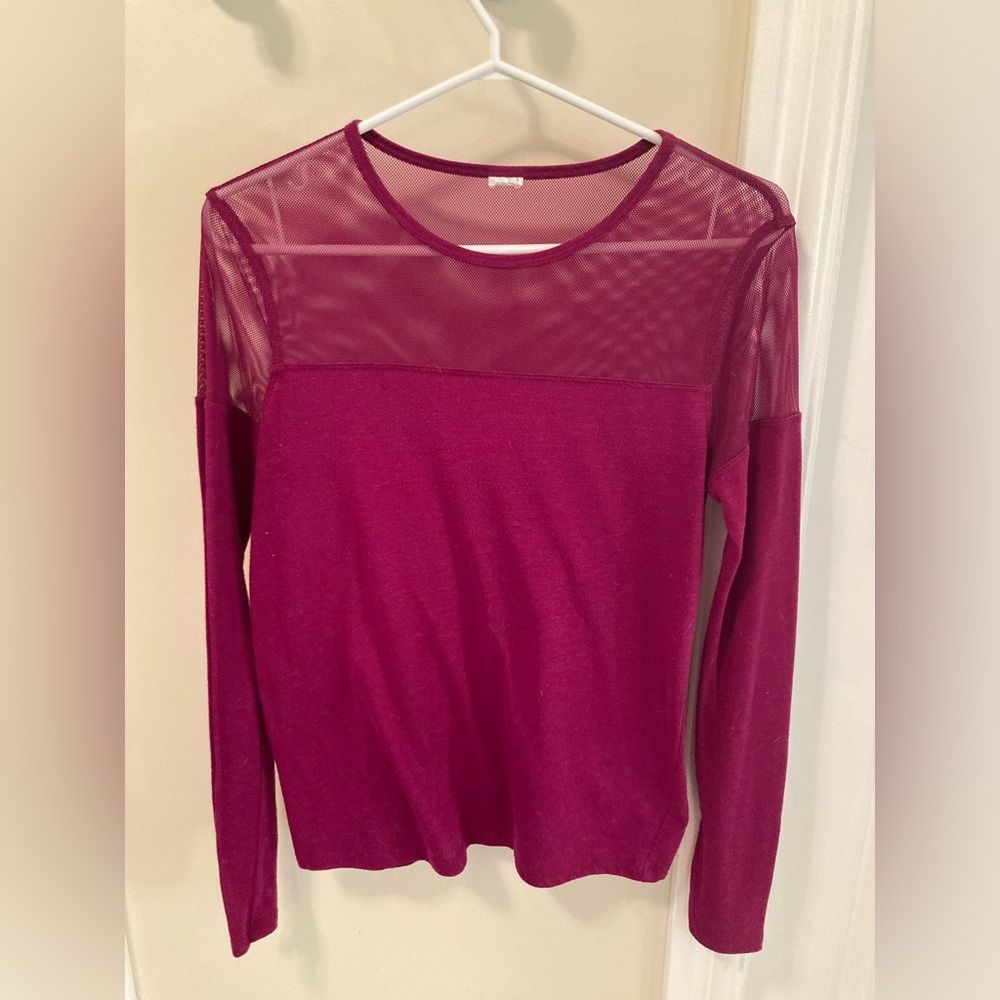 Victoria Sport Mesh Panel Long Sleeve Top